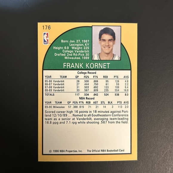 🏀3/$10. Bundle & Save. 1990 NBA Hoops. Card # 176 - Picture 2 of 2